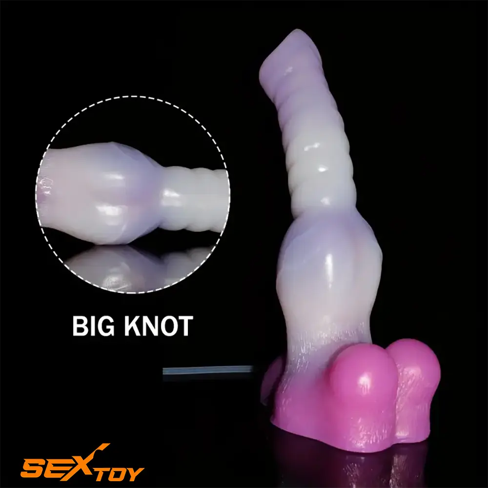 10.23in Fantasy Animal Dog Cock Knot Ejaculating Big Dildo For Fucking Male Sex Toy