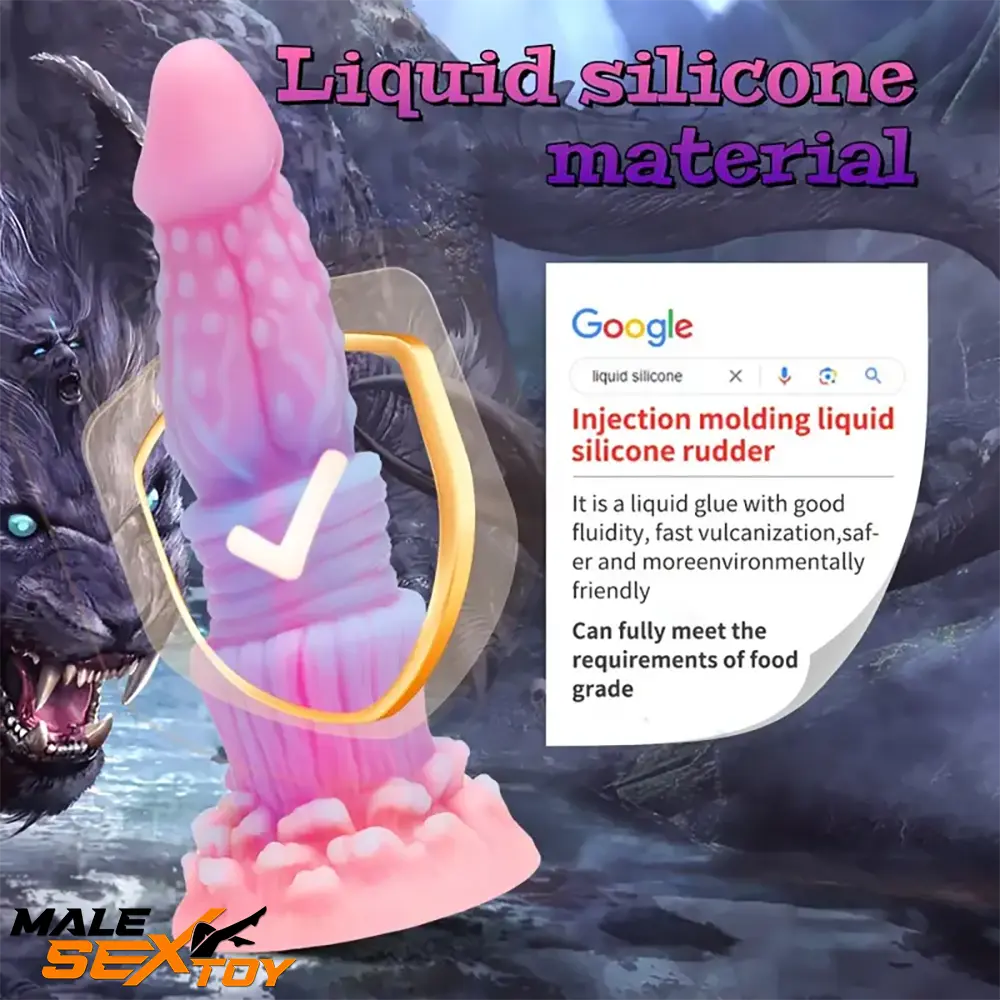 8.46in Fantasy Luminous Monster Silicone Soft Dildo Clit Opener Male Sex Toy