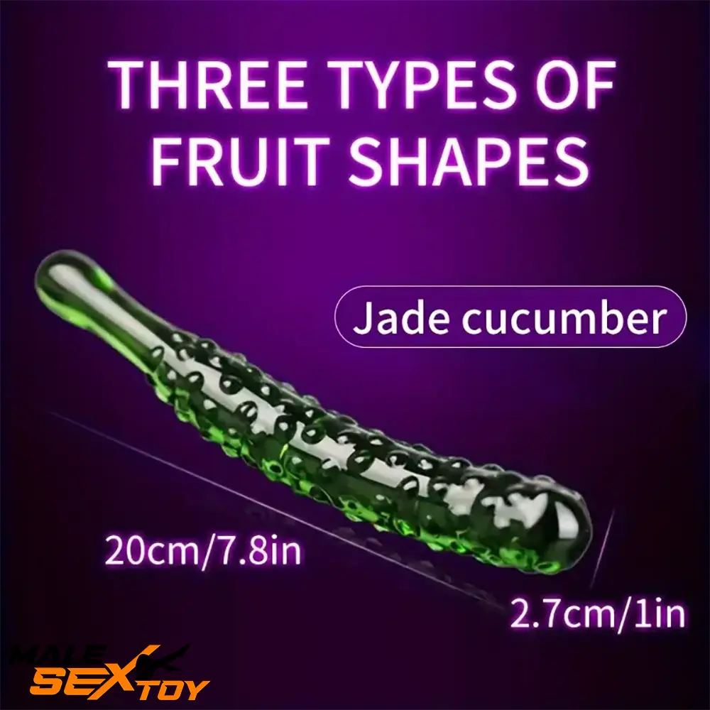 6.2in 7.5in 7.7in Multiple Colors Fruit Vegetable Crystal Glass Anal Dildo Male Sex Toy