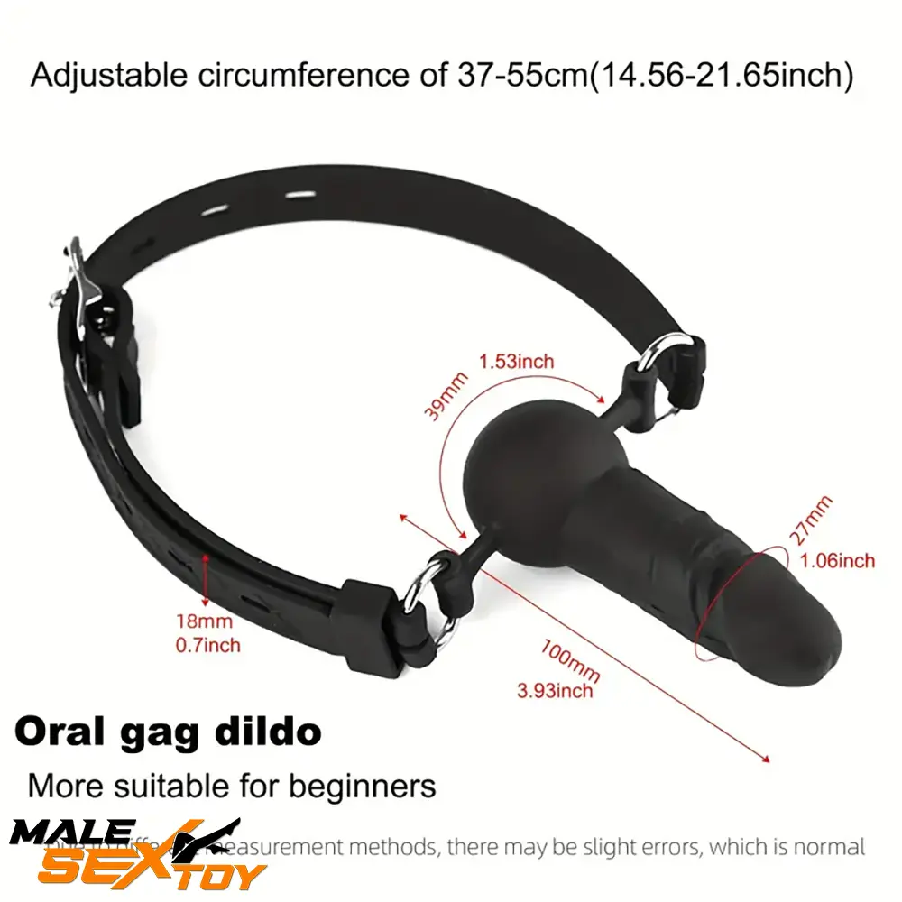 3.93in Mini Black Mouth Gag Dildo For Face Wearing Orgasm Sex Love Male Sex Toy