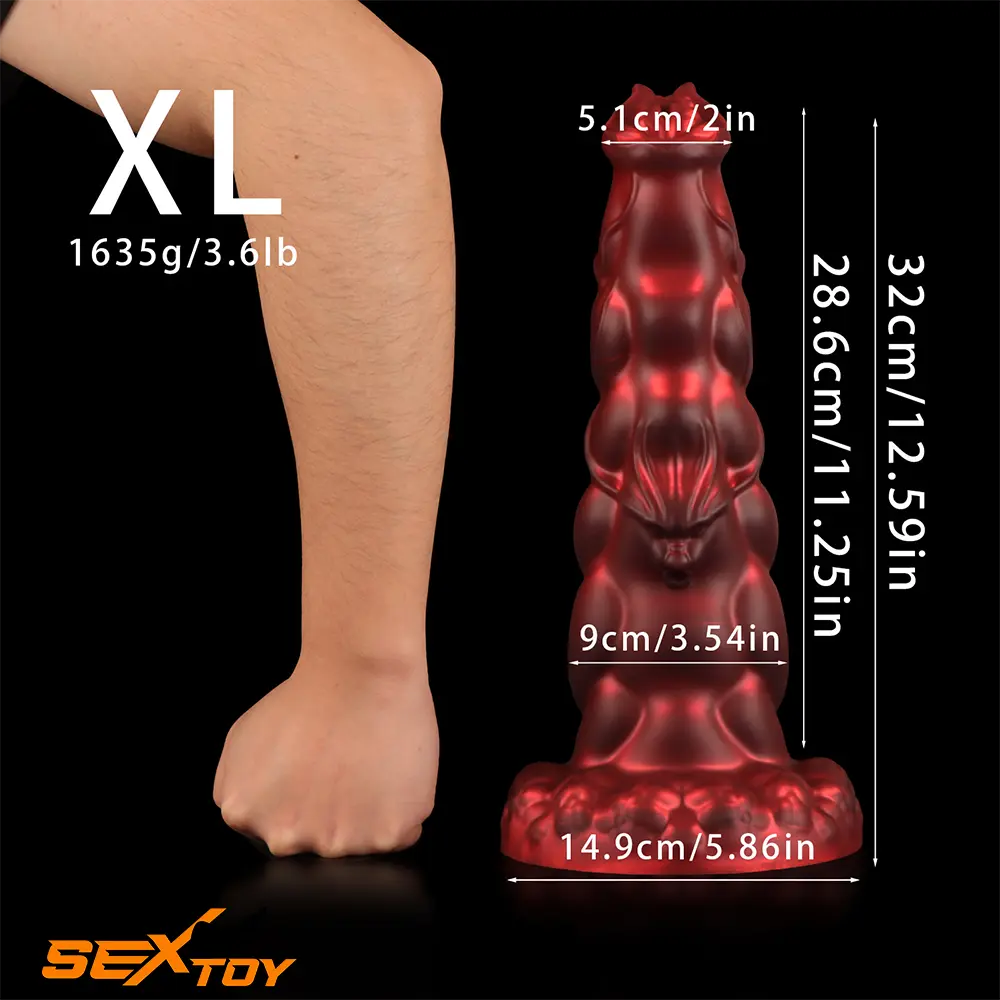 8.07in 9.25in 10.55in 12.59in Fantasy Dragon Silicone Real Soft Dildo Male Sex Toy