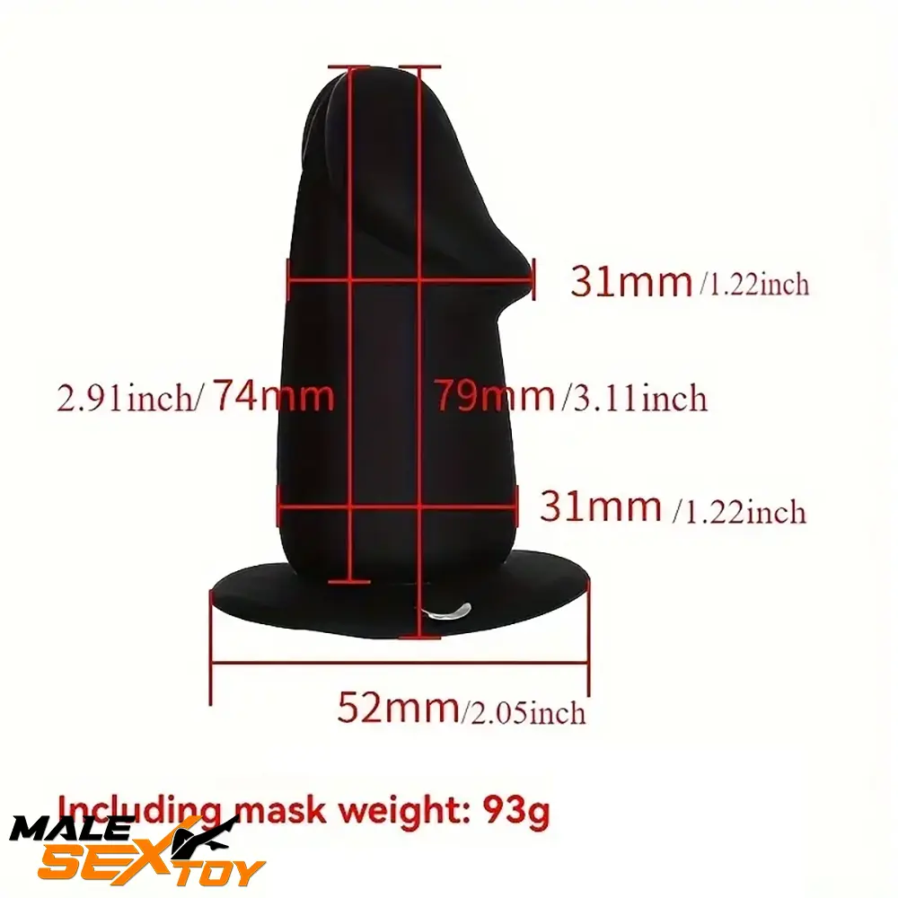 3.11in Wearable Mouth Face Mask Black Mini Dildo For BDSM Flirting Male Sex Toy