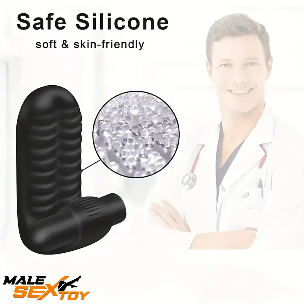 3.74in Mini Finger Black Vibrating Dildo With Bullet Penis Toy Vibrator Male Sex Toy