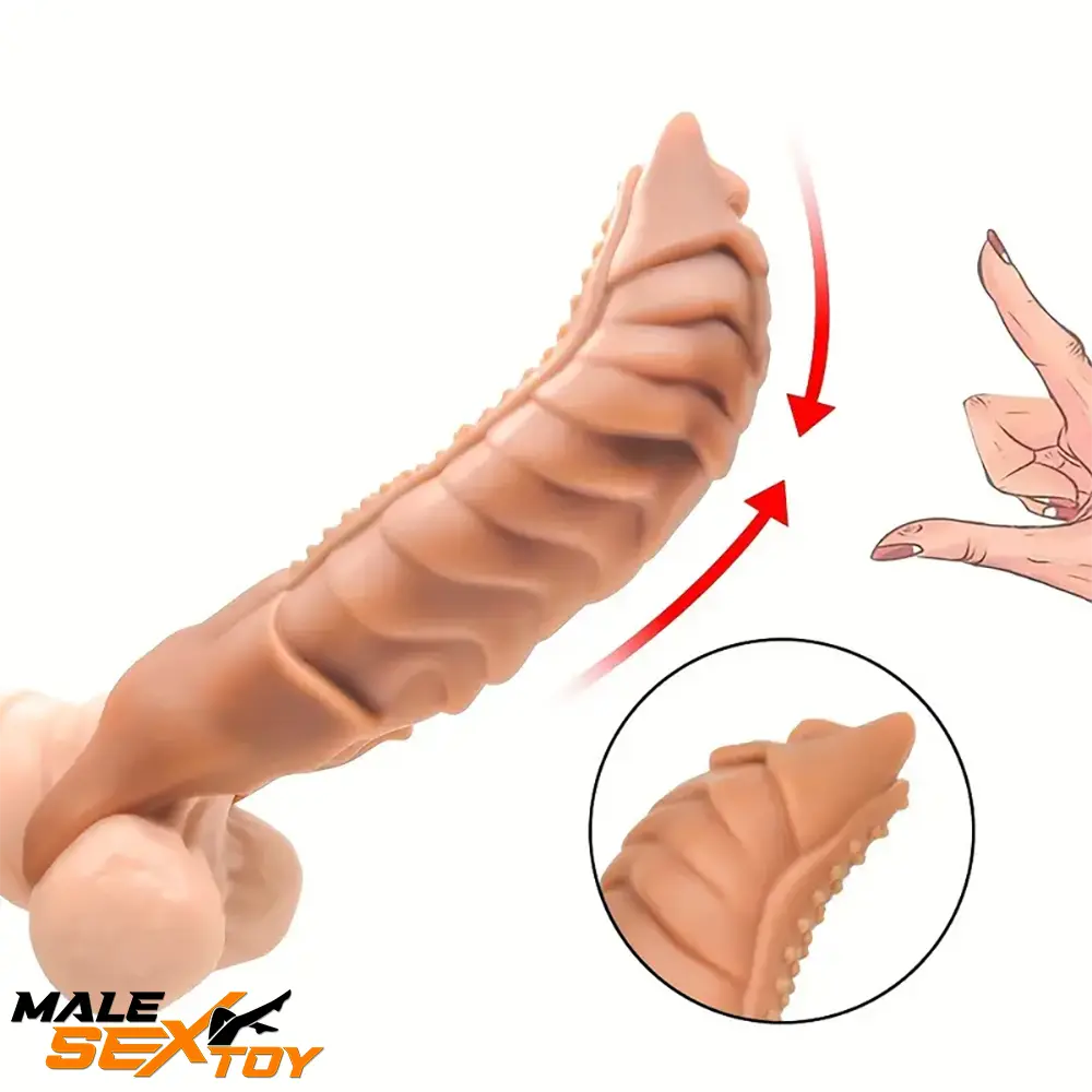 8.66in Wolf Head Silicone Cock Sleeve Big Dildo BDSM Female Sex Toy Male Sex Toy