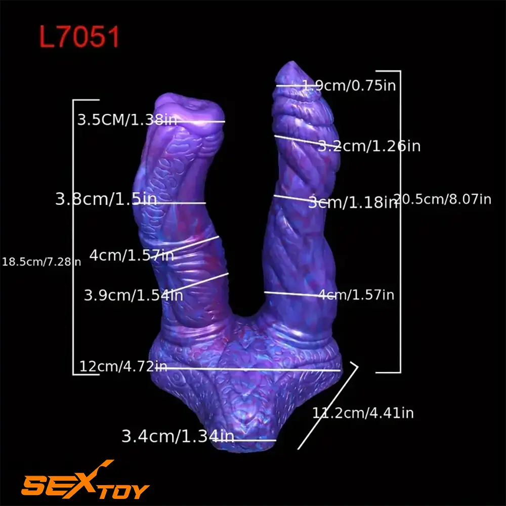 7.36in 7.99in 8.07in U-shaped Double-headed Monster Cock Dildo Male Sex Toy