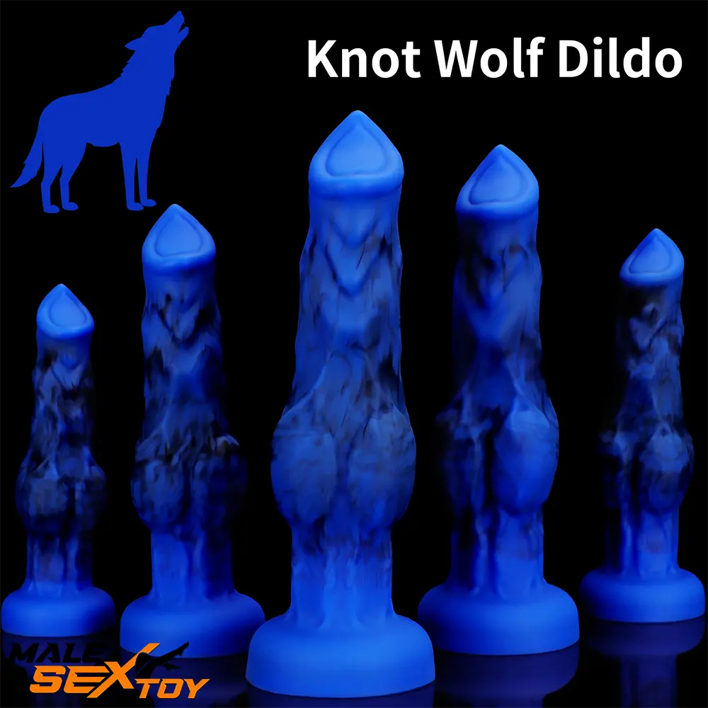 6.65in 7.63in 8.3in 9.25in 10.03in Fantasy Dog Cock Knot Female Dildo Male Sex Toy
