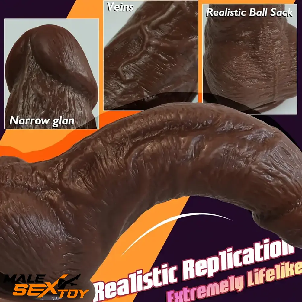 8in Big Silicone Cock Realistic Ebony Dildo BDSM Sex Toy For Female Male Sex Toy