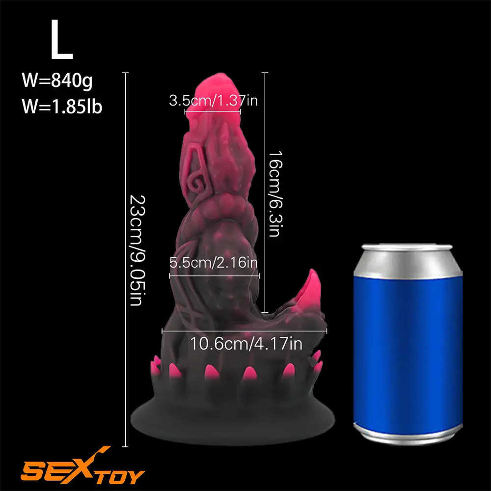 6.69in 7.87in 9.05in Fantasy Big Monster Spiked Silicone Female Dildo Male Sex Toy