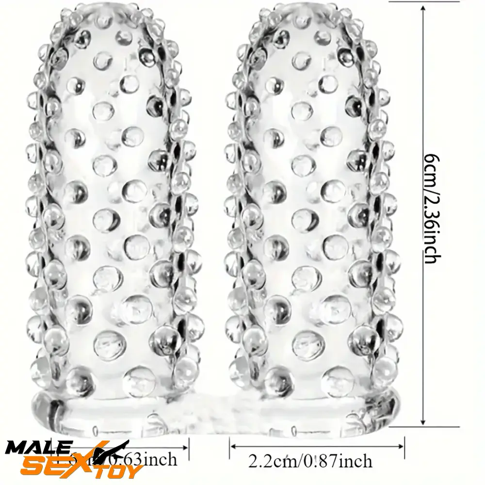 2.36in Mini Finger Spiked Clear Dildo Penis Toy For G Spot Stimulation Male Sex Toy