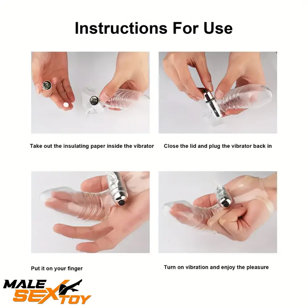 6.3in Vibrating Middle Finger Sleeve Cock Soft Jelly Crystal Penis Dildo Male Sex Toy