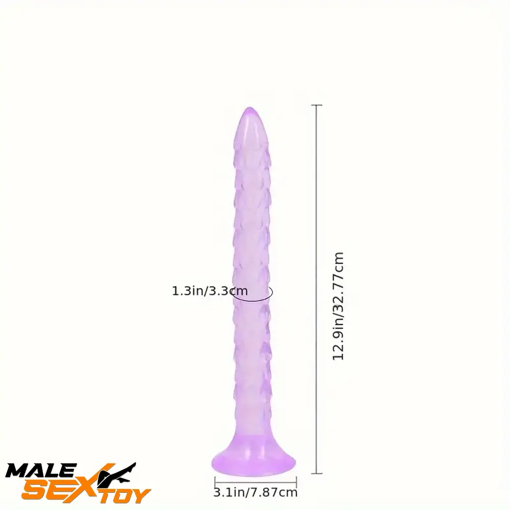 12.9in Big Spiked Long Skinny Dildo For Anus Stimulation With Scales Male Sex Toy
