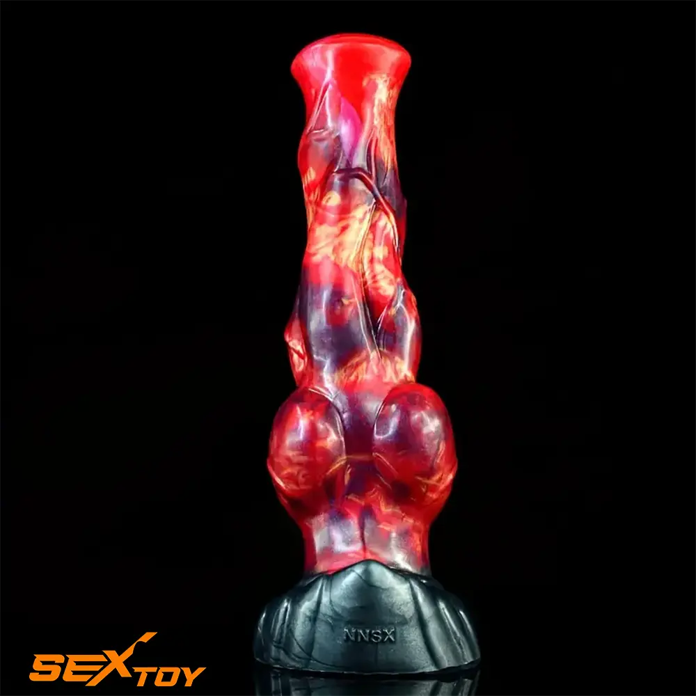 9.57in Animal Big Dog Silicone Soft Knot Dildo With Strong Suction Base Male Sex Toy