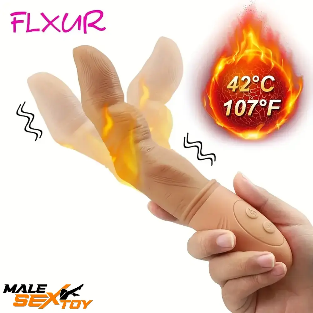 8.78in Vibrating Heating Finger Big Automatic Dildo For G Spot Female Male Sex Toy