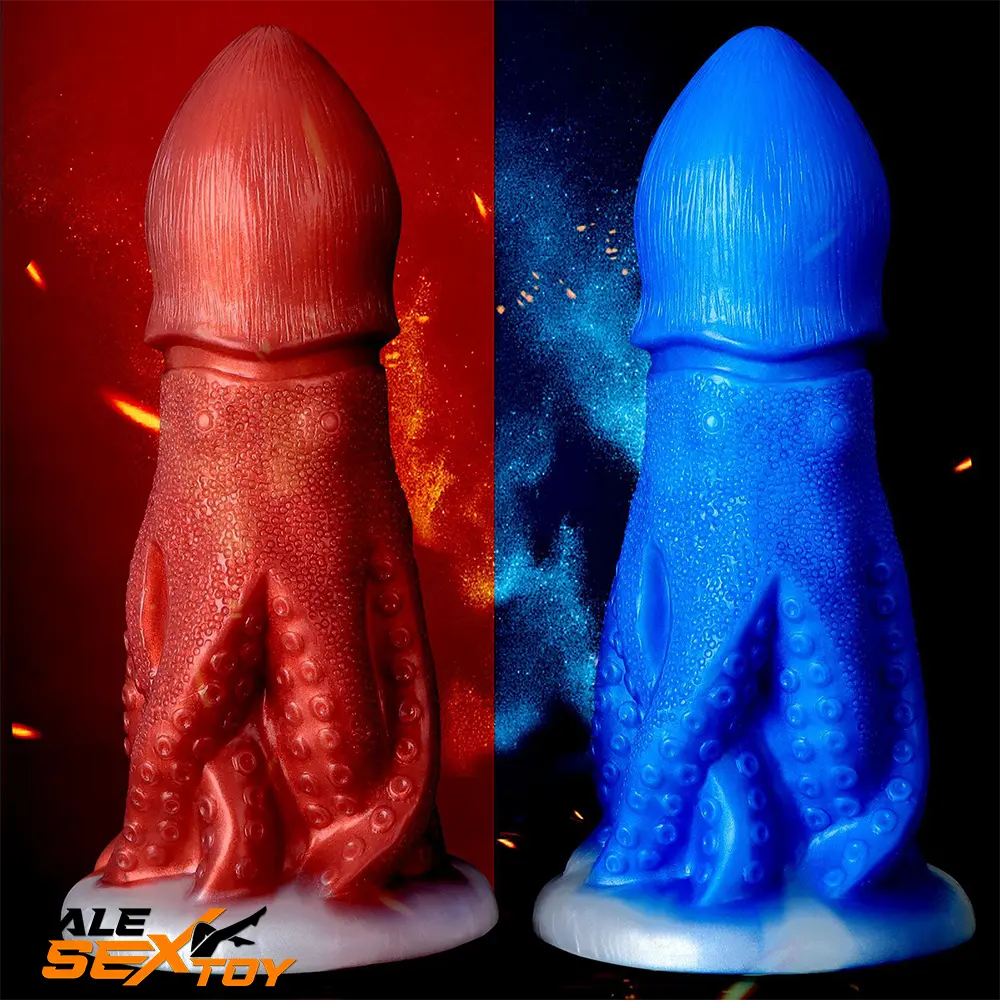 8.26in Fantasy Big Octopus Tentacle Silicone Soft Dildo Masturbation Male Sex Toy