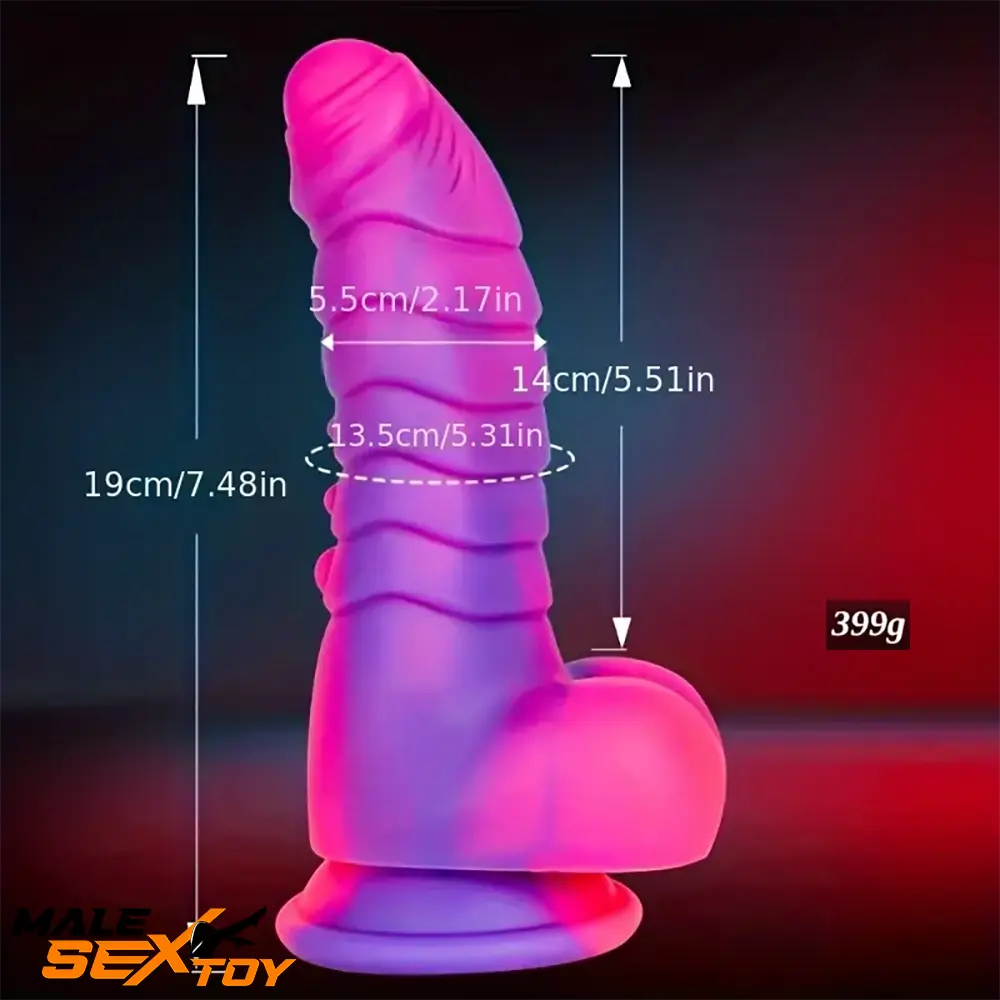7.48in Uncut Fantasy Silicone Soft Dildo For Anal Prostate Fucking Male Sex Toy
