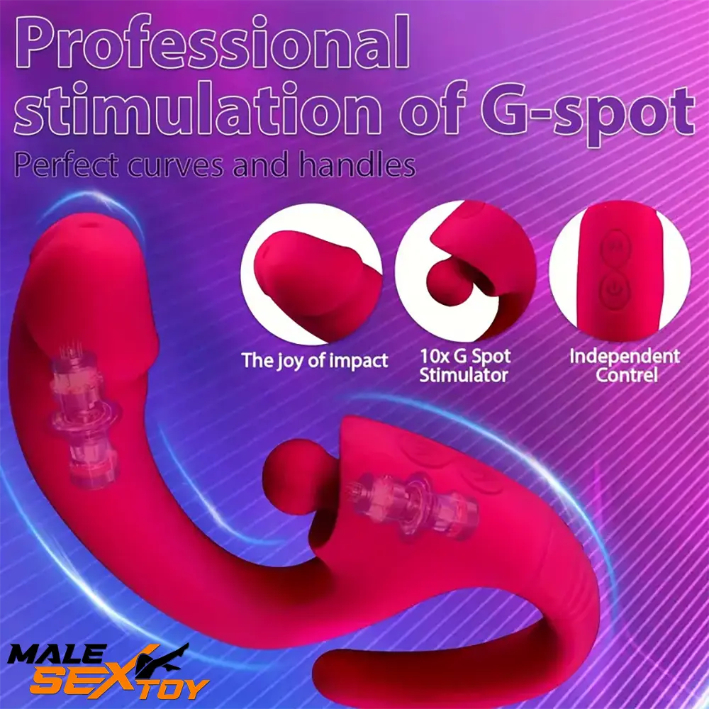 8.6in Auto Vibrating Impacting Big Dildo BDSM Sex Toy For Female Male Sex Toy