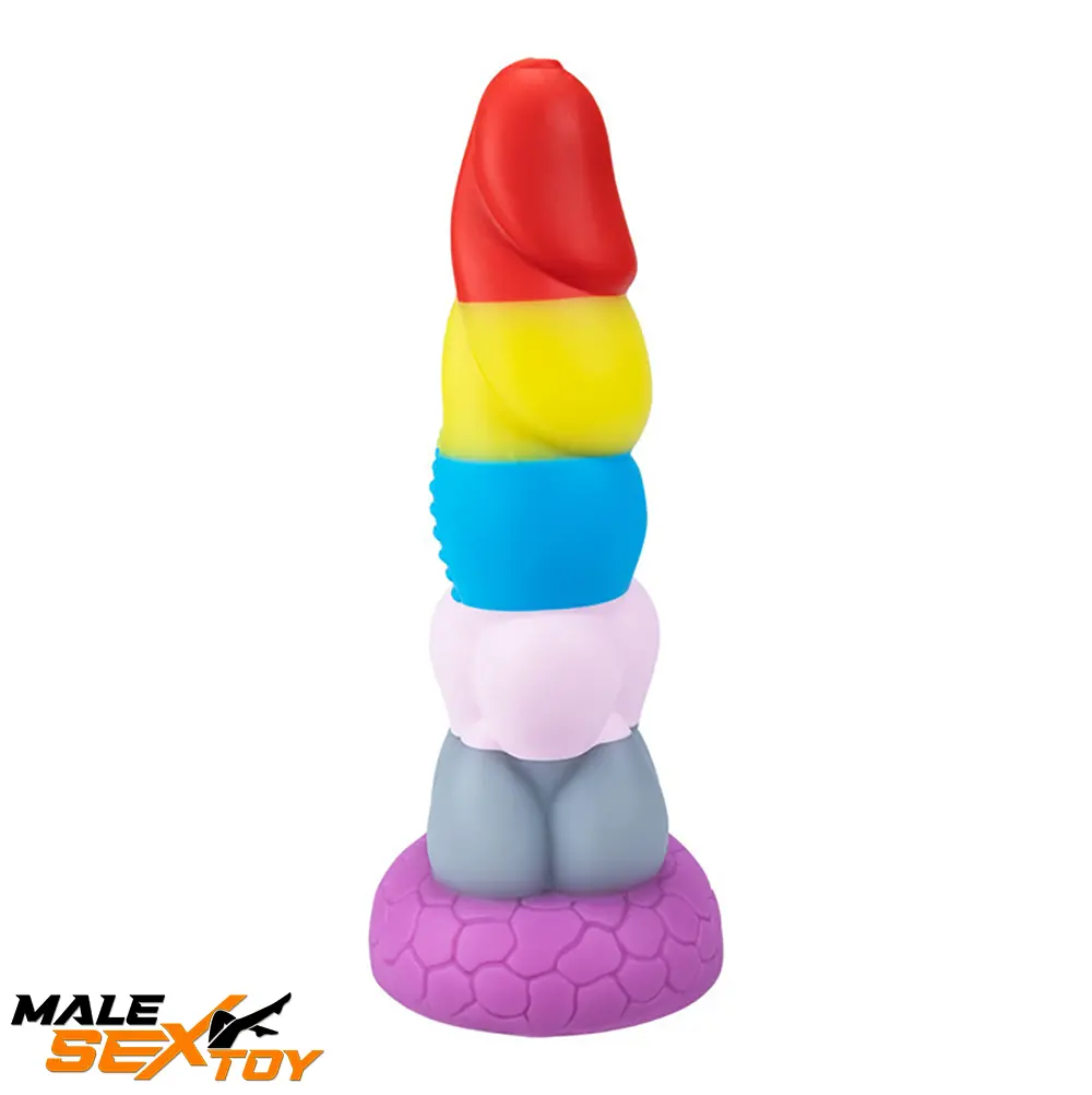 8.66in Silicone Rainbow Soft Big Dildo For Gay LGBT Vaginal Love Male Sex Toy