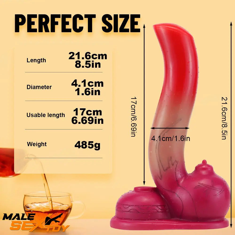 8.5in Teapot Fantasy Silicone Soft Big Dildo For Clit Increased Stimulation Male Sex Toy