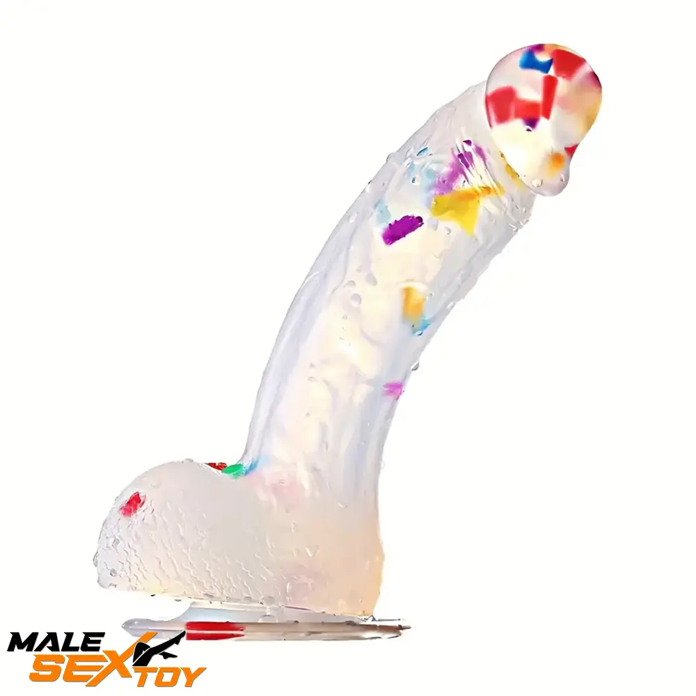 7.8in Realistic Confetti Silicone Soft Dildo For Anus Vaginal Sex Toy Male Sex Toy