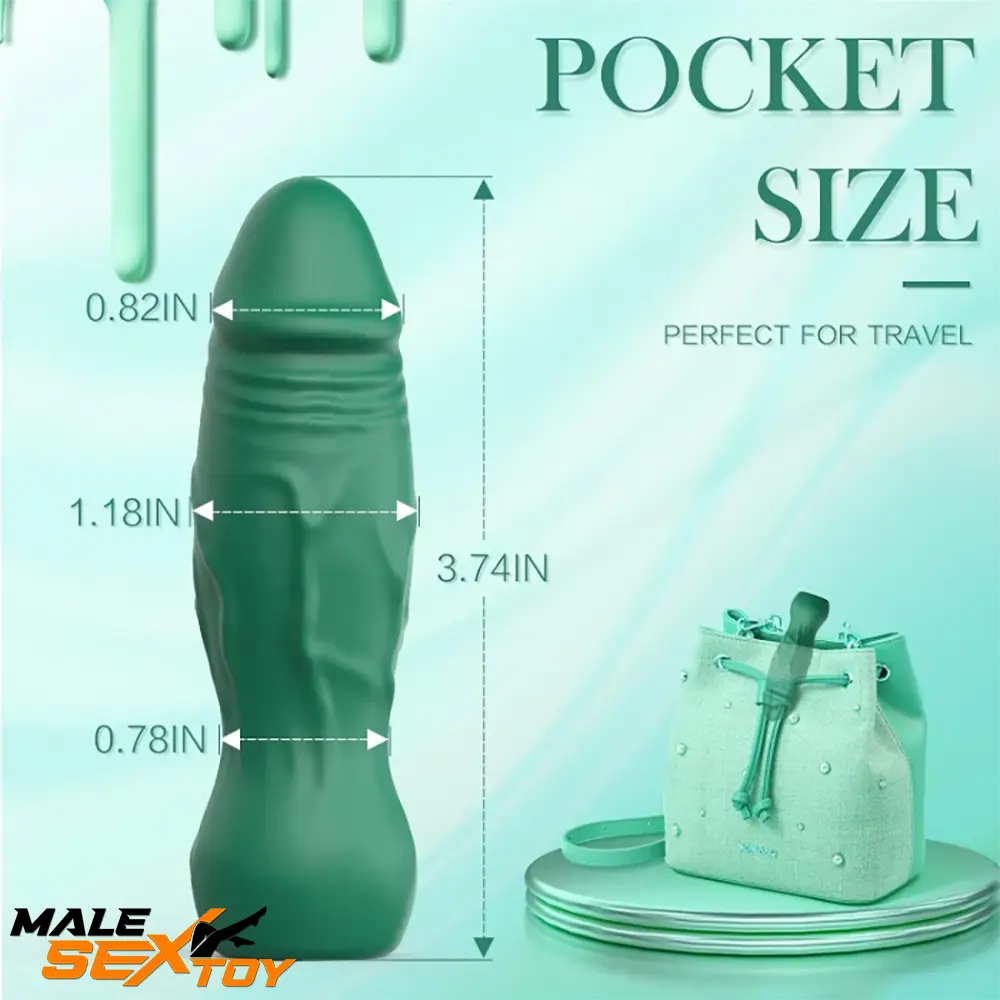 3.74in Small Automatic Vibrating Real Dildo With Veins Intensity Levels Male Sex Toy