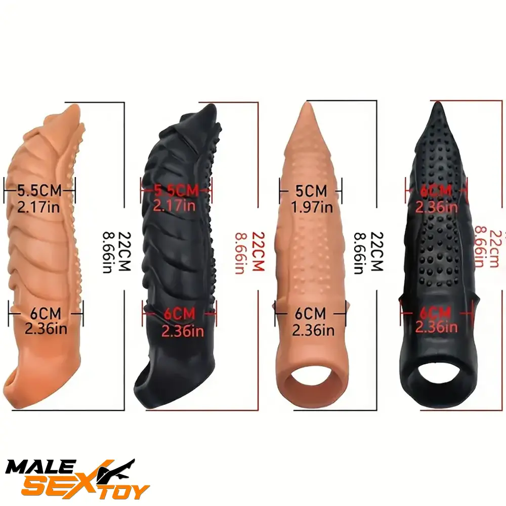 8.66in Wolf Head Silicone Cock Sleeve Big Dildo BDSM Female Sex Toy Male Sex Toy