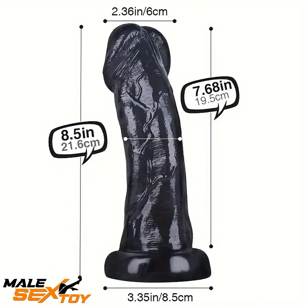8.5in Real Cock Big Black Dildo Penis Anal Expander For Clit Stimulation Male Sex Toy