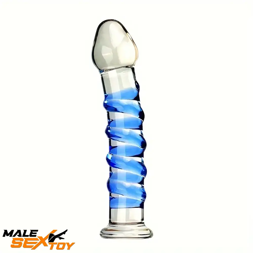 6.9in Clear Spiked Spiral Glass Dildo For Anal Vaginal Stimulation Sex Male Sex Toy
