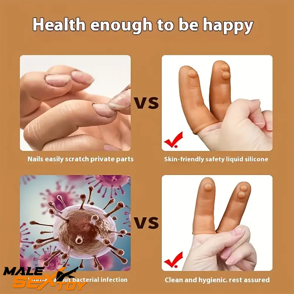 2.95in Mini Finger Dildo Spiked Sex Toy For G Spot Penis Stimulation Male Sex Toy