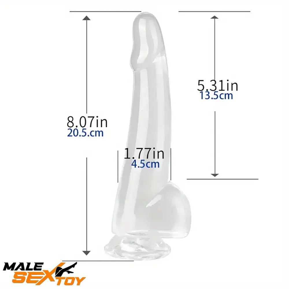 5.9in 7.08in 8.07in 9.64in 10.82in Crystal Clear Dildo For Female Male Sex Toy