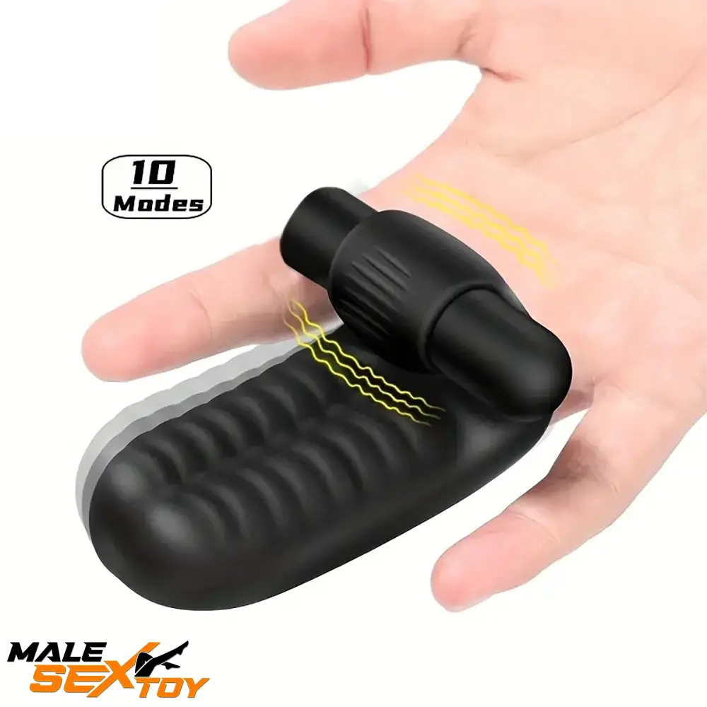 3.74in Mini Finger Black Vibrating Dildo With Bullet Penis Toy Vibrator Male Sex Toy