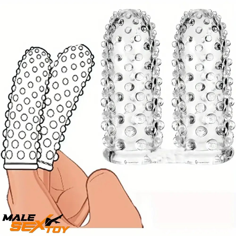 2.36in Mini Finger Spiked Clear Dildo Penis Toy For G Spot Stimulation Male Sex Toy