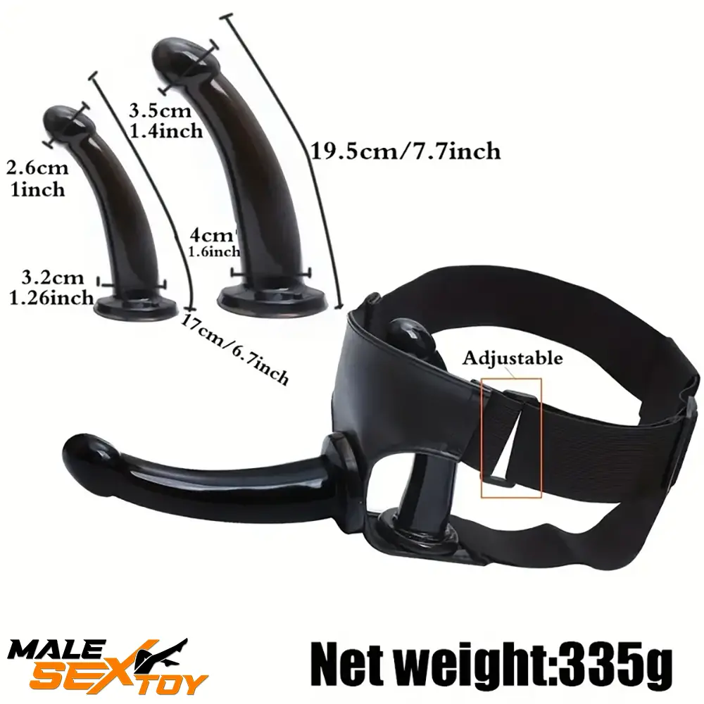 6.7in 7.7in Real Rubber Black Strap on Dildo Vaginal Clit Expander Male Sex Toy