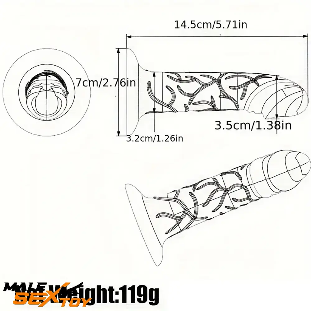 5.71in Silicone Soft Rainbow Cock Dildo For Clit Sex Stimulation Male Sex Toy