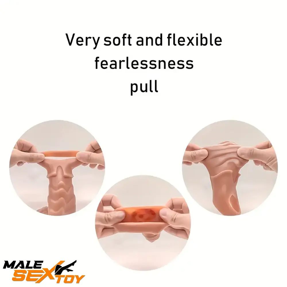 8.66in Wolf Head Silicone Cock Sleeve Big Dildo BDSM Female Sex Toy Male Sex Toy