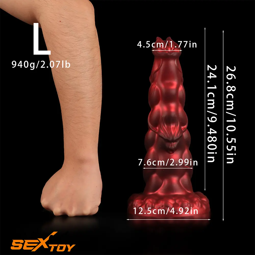 8.07in 9.25in 10.55in 12.59in Fantasy Dragon Silicone Real Soft Dildo Male Sex Toy