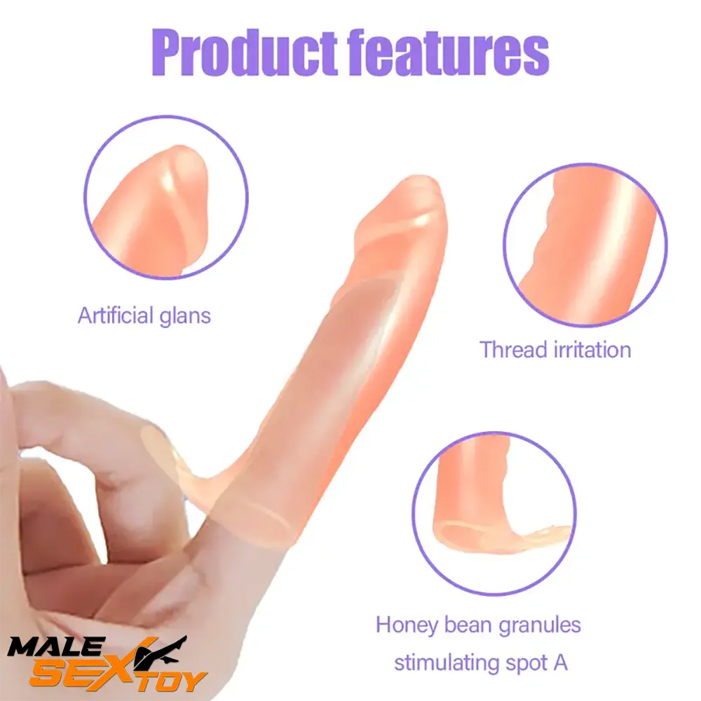 3.42in Middle Finger Sleeve Cock Dildo For Anal Prostate Penis G Spot Male Sex Toy
