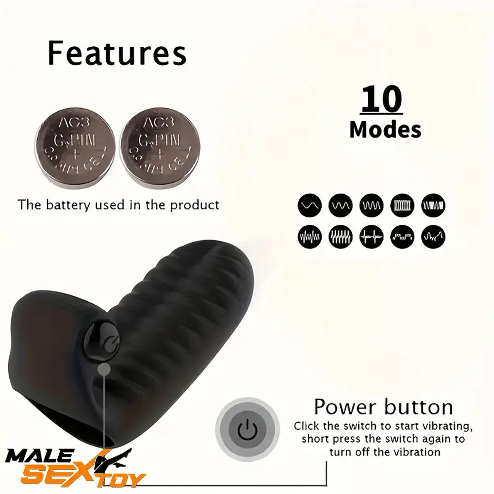 3.74in Mini Finger Black Vibrating Dildo With Bullet Penis Toy Vibrator Male Sex Toy