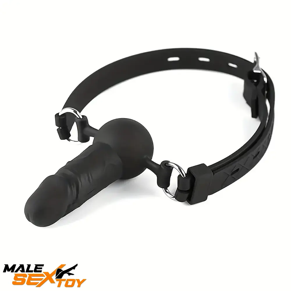 3.93in Mini Black Mouth Gag Dildo For Face Wearing Orgasm Sex Love Male Sex Toy