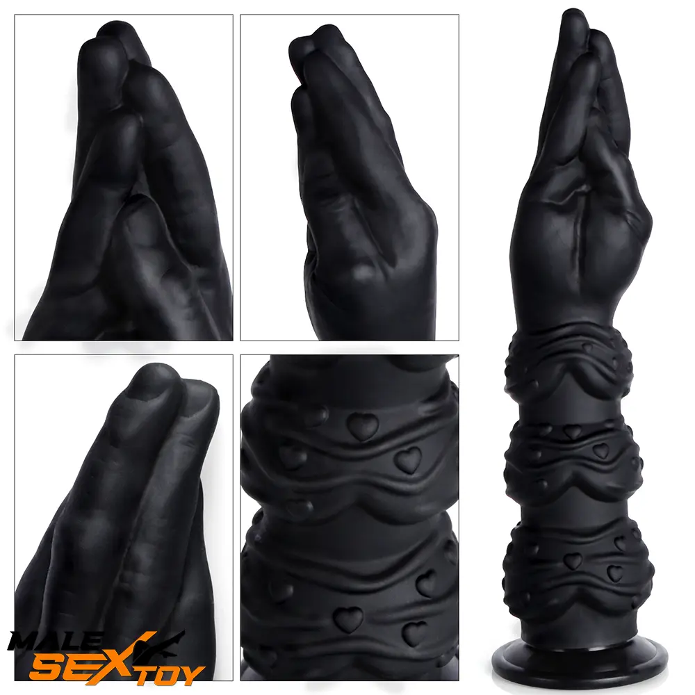 13.58in Fantasy Big Long Black Fist Hand Silicone Soft Penis Dildo Male Sex Toy