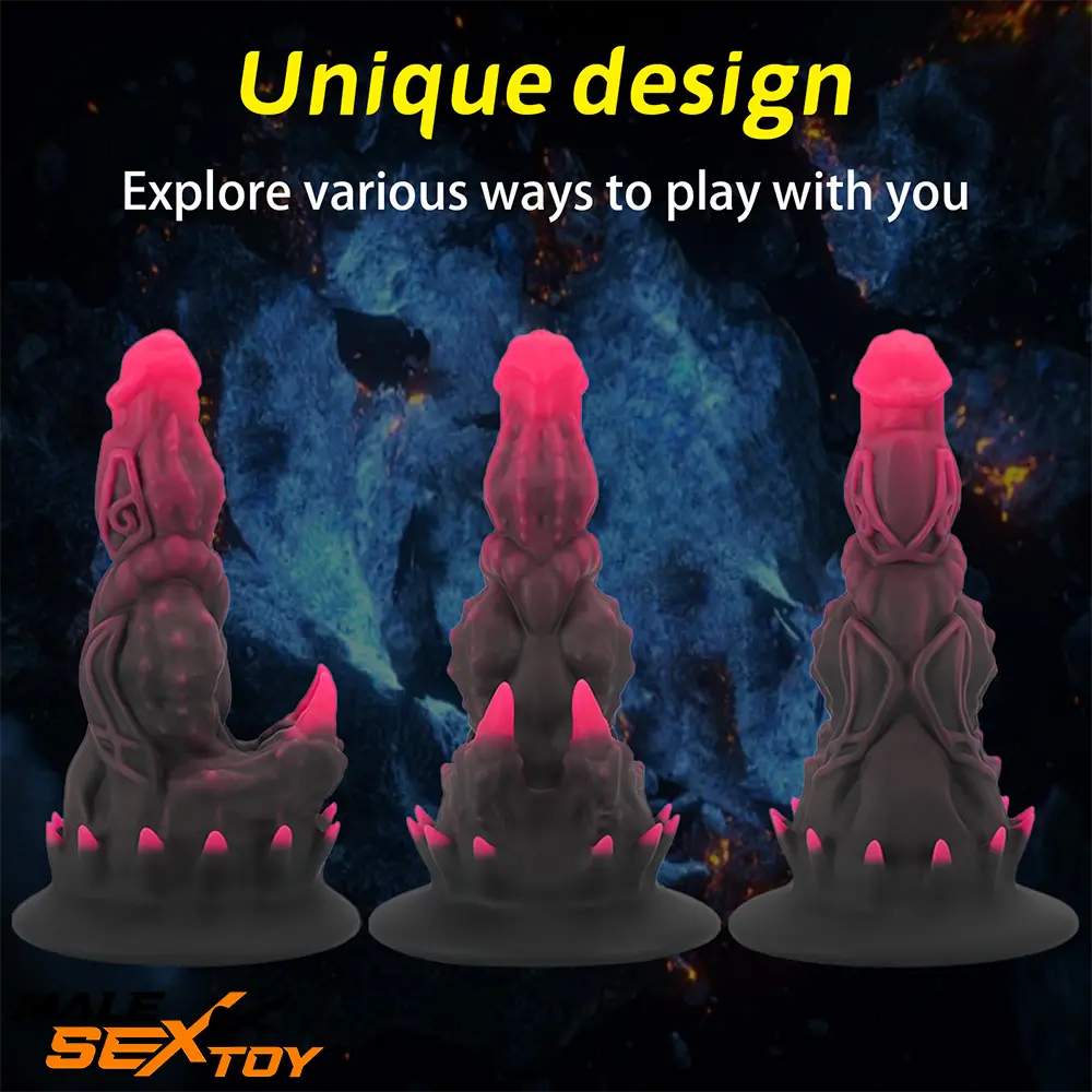 6.69in 7.87in 9.05in Fantasy Big Monster Spiked Silicone Female Dildo Male Sex Toy