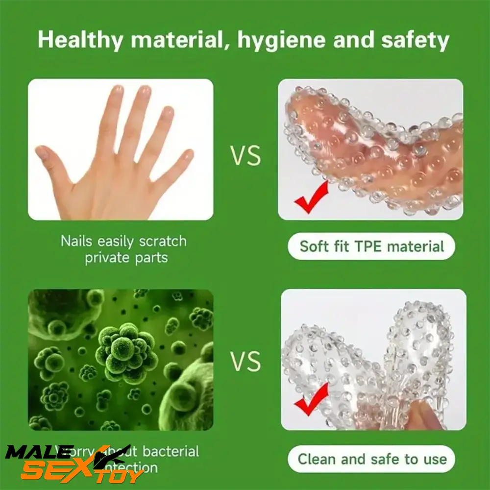 2.36in Mini Finger Spiked Clear Dildo Penis Toy For G Spot Stimulation Male Sex Toy