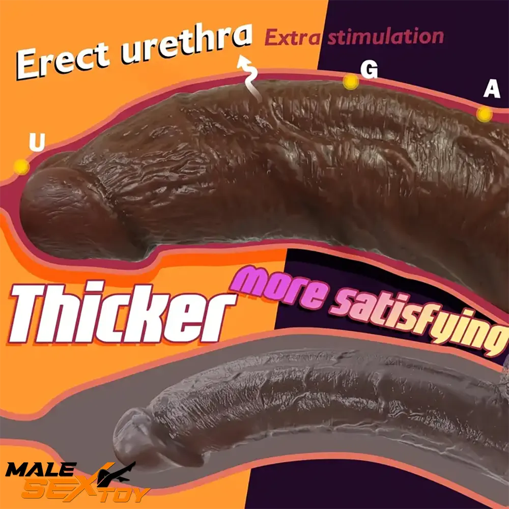 8in Big Silicone Cock Realistic Ebony Dildo BDSM Sex Toy For Female Male Sex Toy