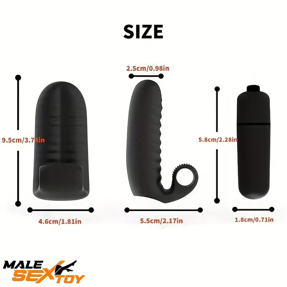 3.74in Mini Finger Black Vibrating Dildo With Bullet Penis Toy Vibrator Male Sex Toy