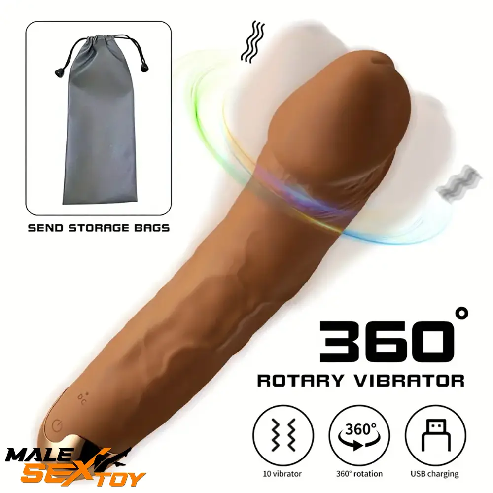 8.19in Big Vibrating Rotation Auto Dildo BDSM Sex Toy For Masturbation Male Sex Toy