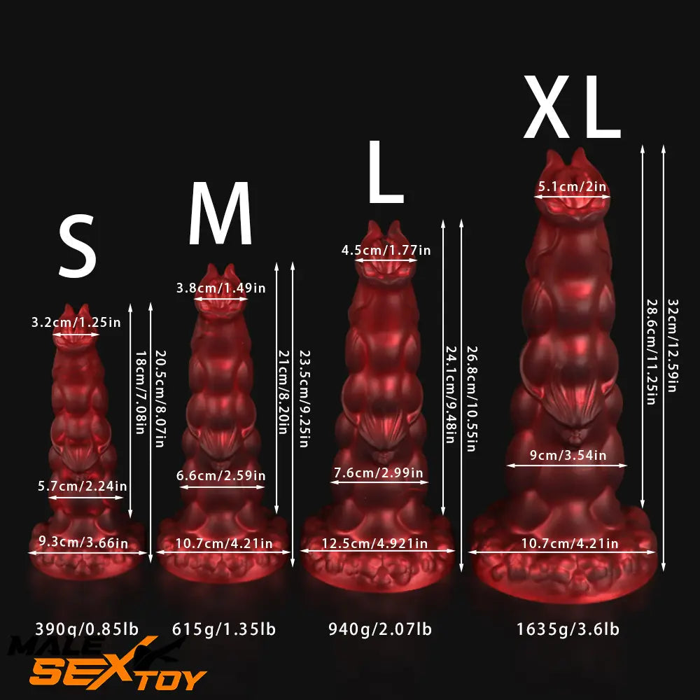 8.07in 9.25in 10.55in 12.59in Fantasy Dragon Silicone Real Soft Dildo Male Sex Toy