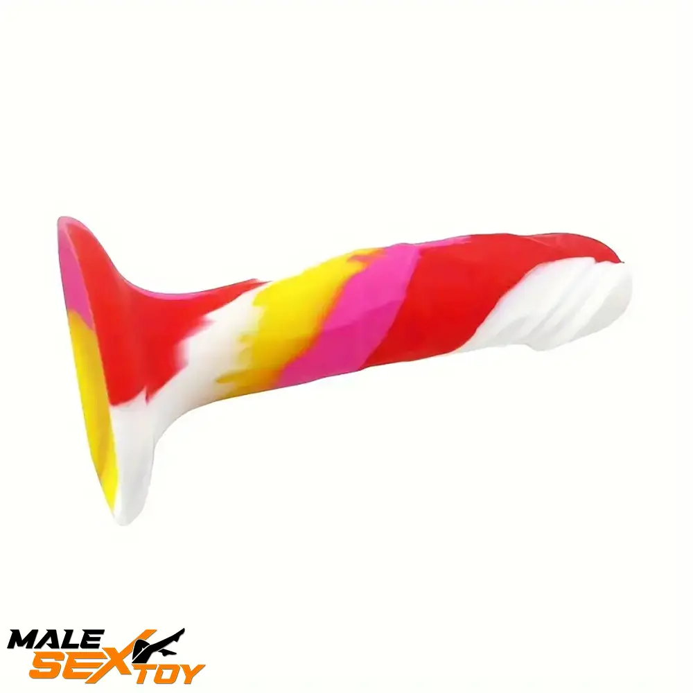 5.71in Silicone Soft Rainbow Cock Dildo For Clit Sex Stimulation Male Sex Toy