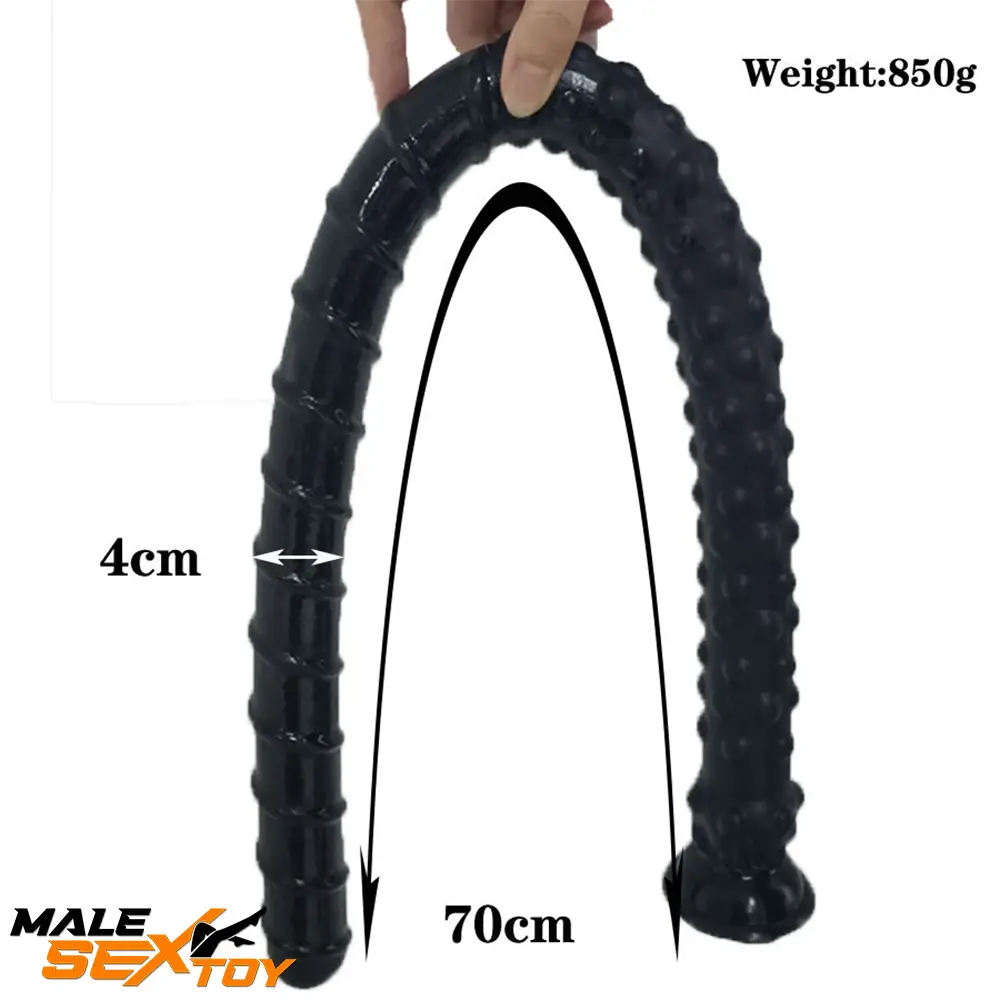 27.56in Silicone Soft Huge Long Spiked Penis Rebar Dildo Butt Plug Male Sex Toy