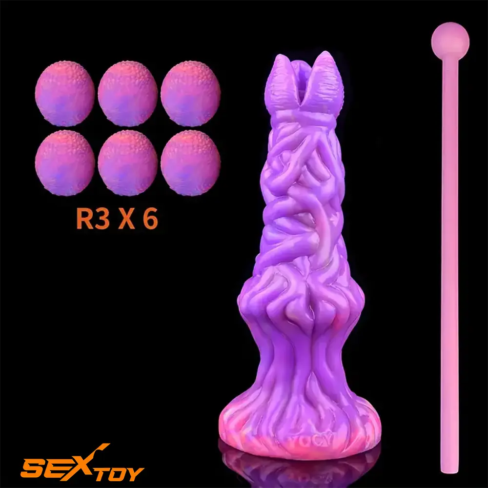 7.99in Luminous Ovipositor Silicone Dildo For Anal Vaginal Sex Love Male Sex Toy