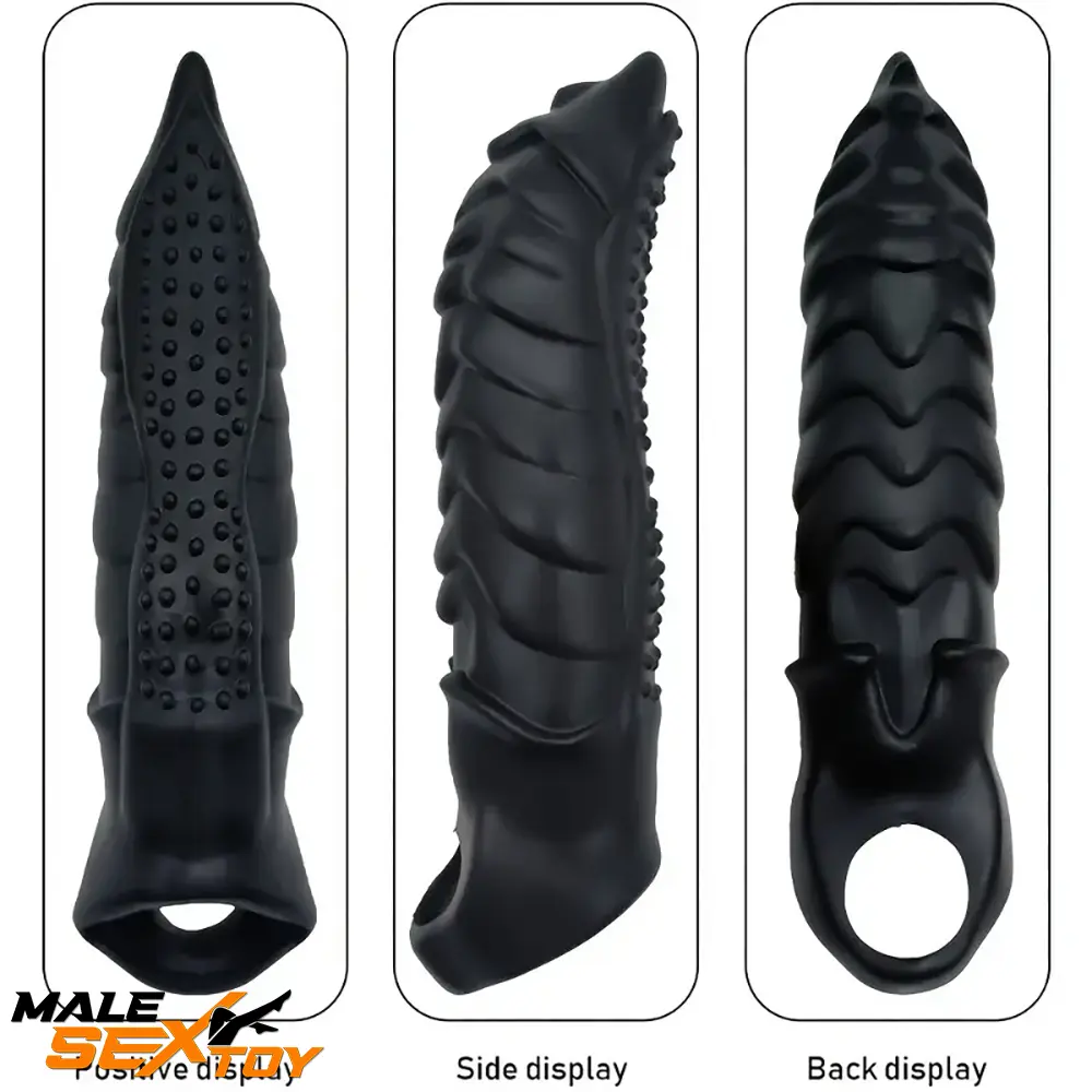 8.66in Wolf Head Silicone Cock Sleeve Big Dildo BDSM Female Sex Toy Male Sex Toy