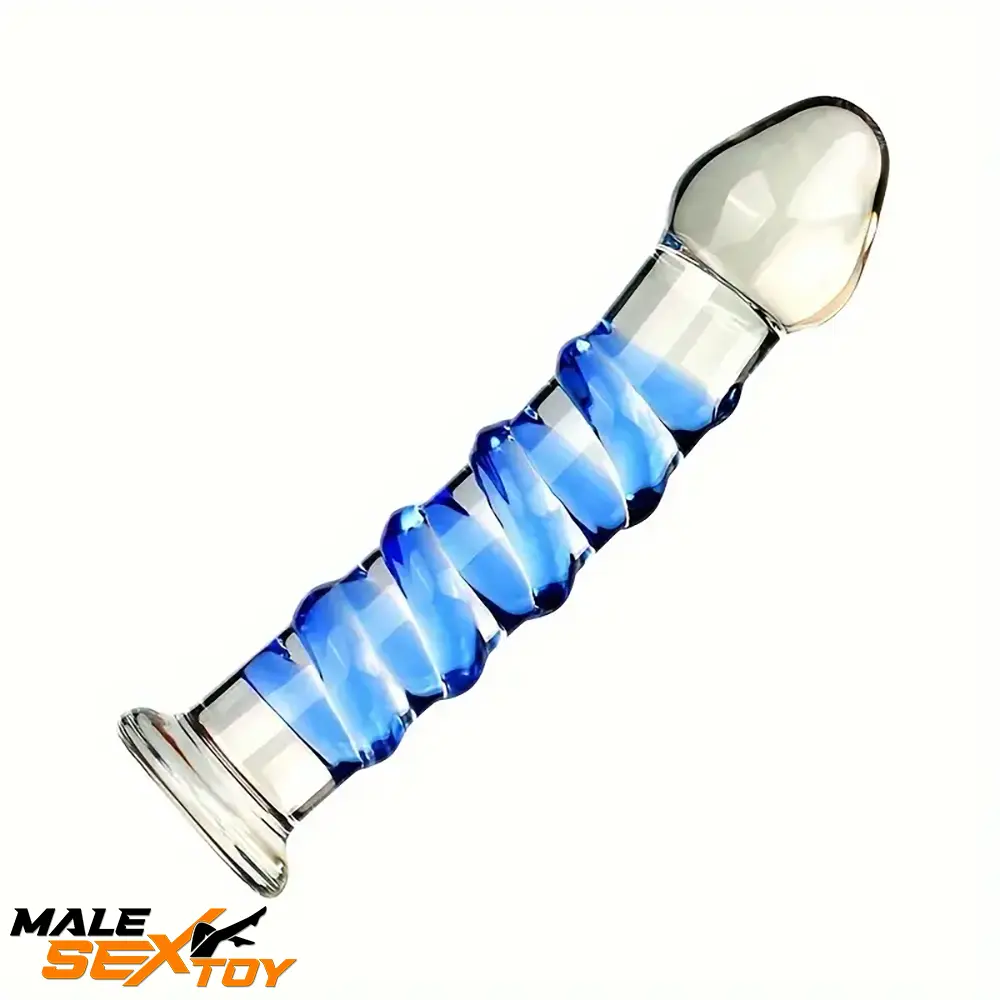 6.9in Clear Spiked Spiral Glass Dildo For Anal Vaginal Stimulation Sex Male Sex Toy
